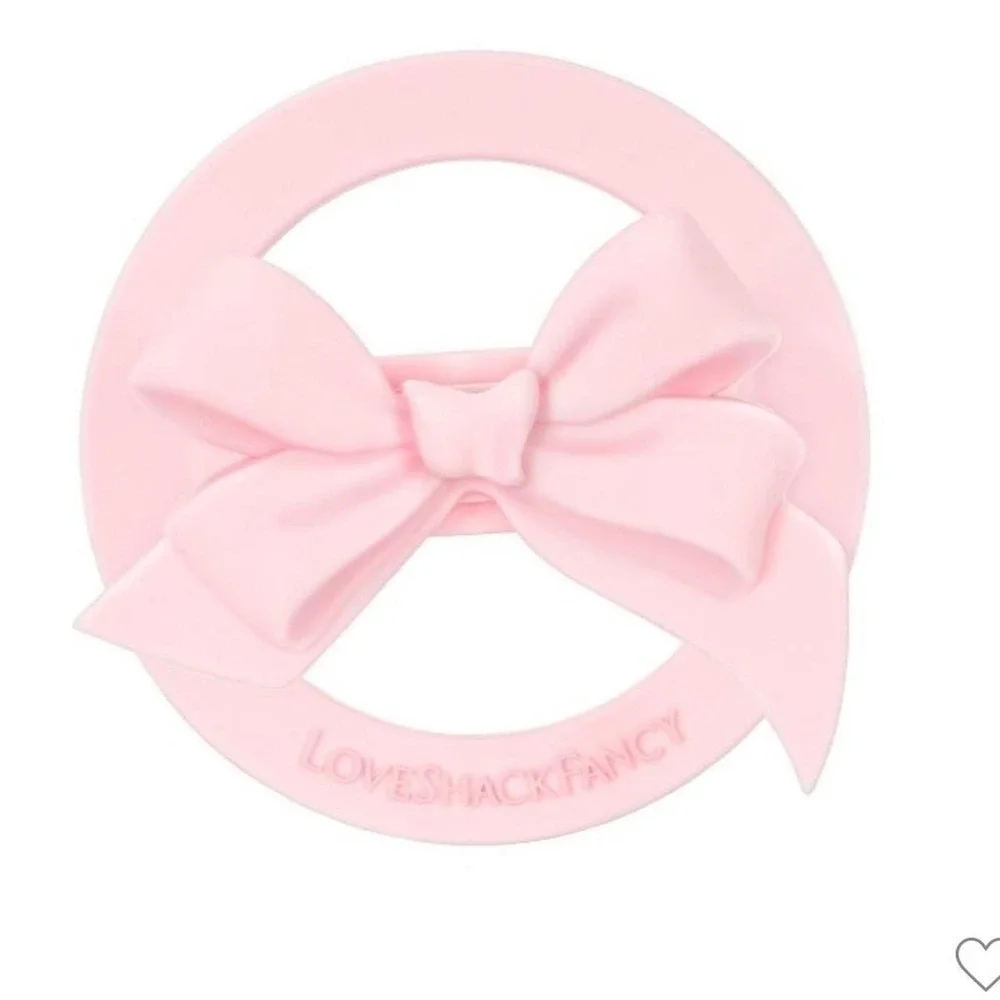 LoveShackFancy pink bow magnetic loop grip for MagSafe phone cases